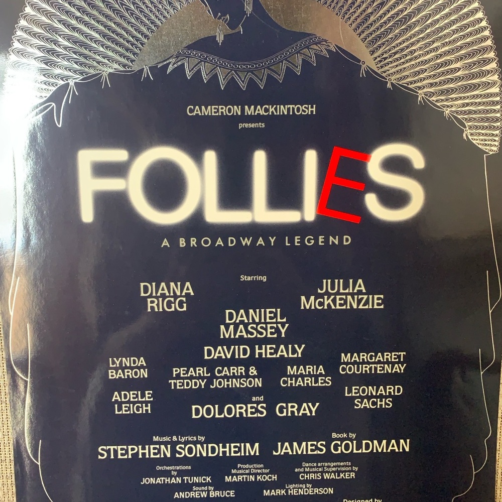 From London Comes Stephen Sondheim’s “Follies” Broadway Metallic Poster - Picture 2 of 3
